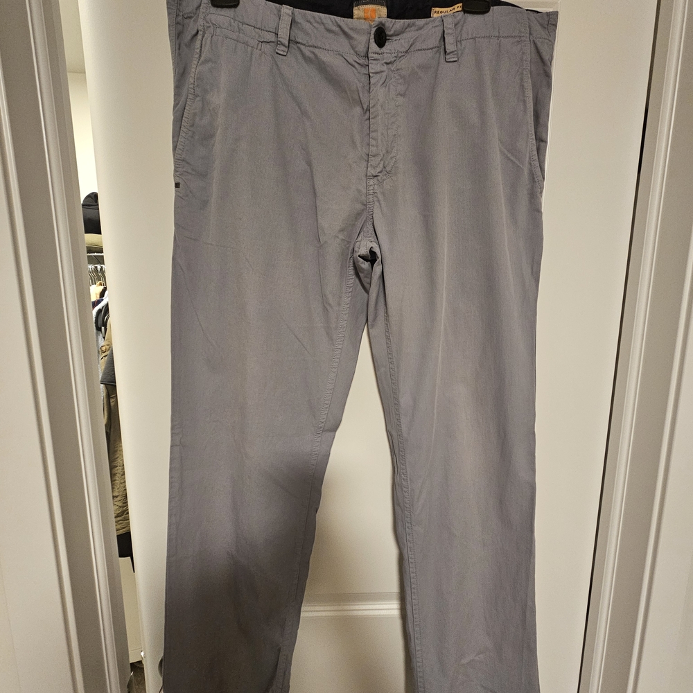 BOSS ORANGE Men's Light Gray Corduroy Pants